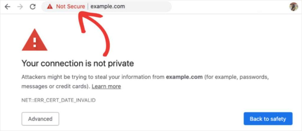 The company’s website is not secure